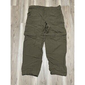 Eddie Bauer Travex Pants Mens 38x32 Olive Green Convertible Nylon Cargo Pants